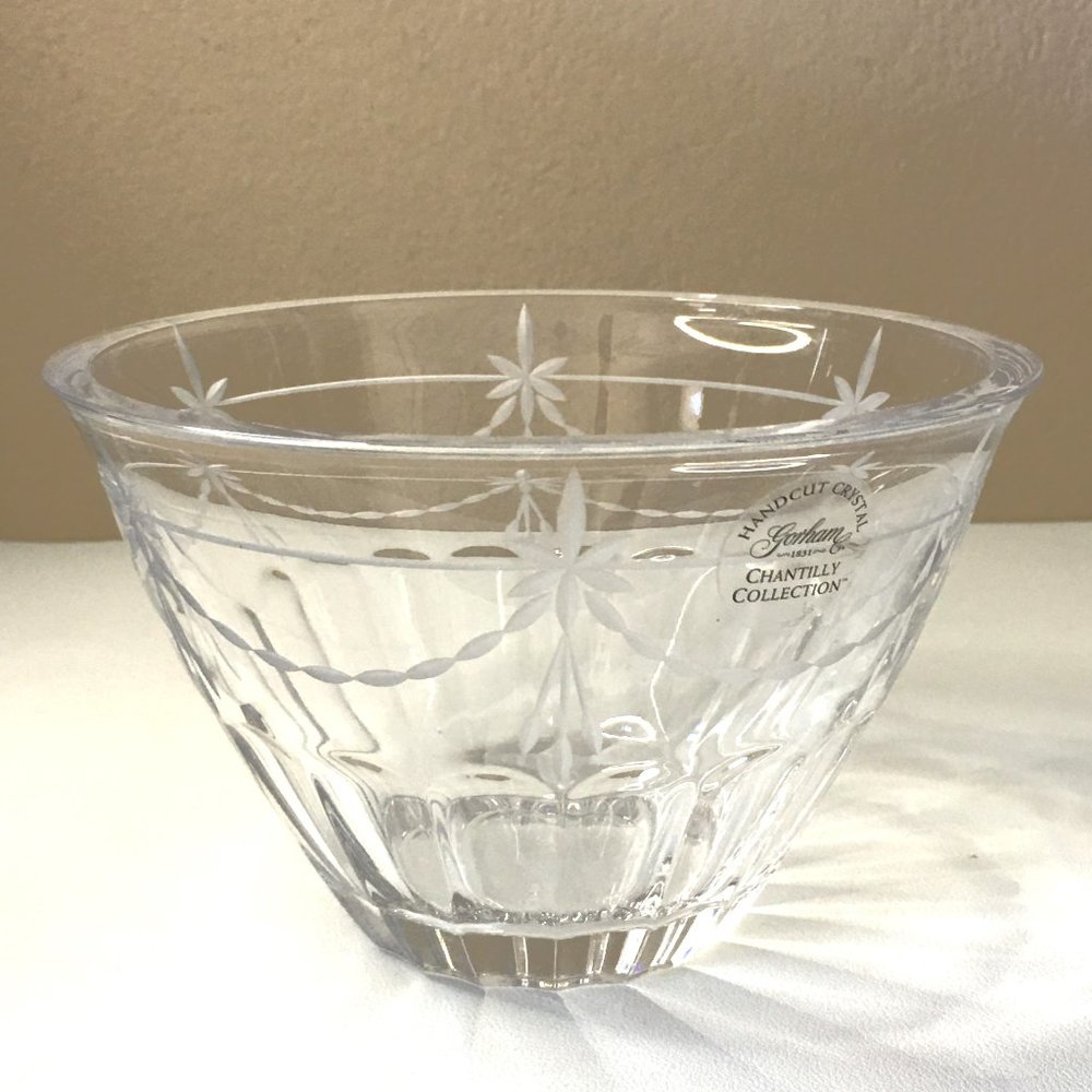 💎 Vintage 2000-2004 💎 GORHAM CRYSTAL "Chantilly Collection" 6 Inch Round… - Picture 4 of 10